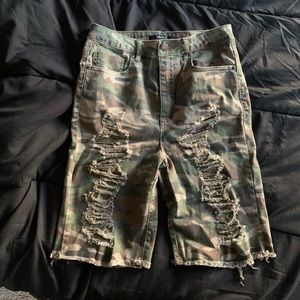 Jean mid thigh pants